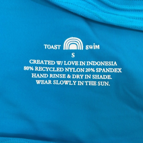 NWT Toast Swim Crop Tube Top Bandeau Bikini Top S Ocean Wave - Picture 6 of 9